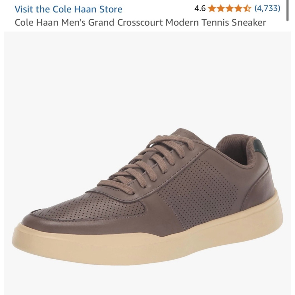 Men's Cole Haan Sneakers, Brown, Size 8.5